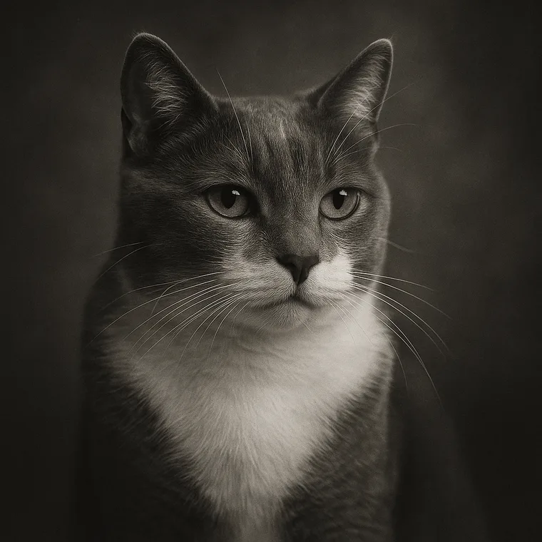 A cat — in monochrome